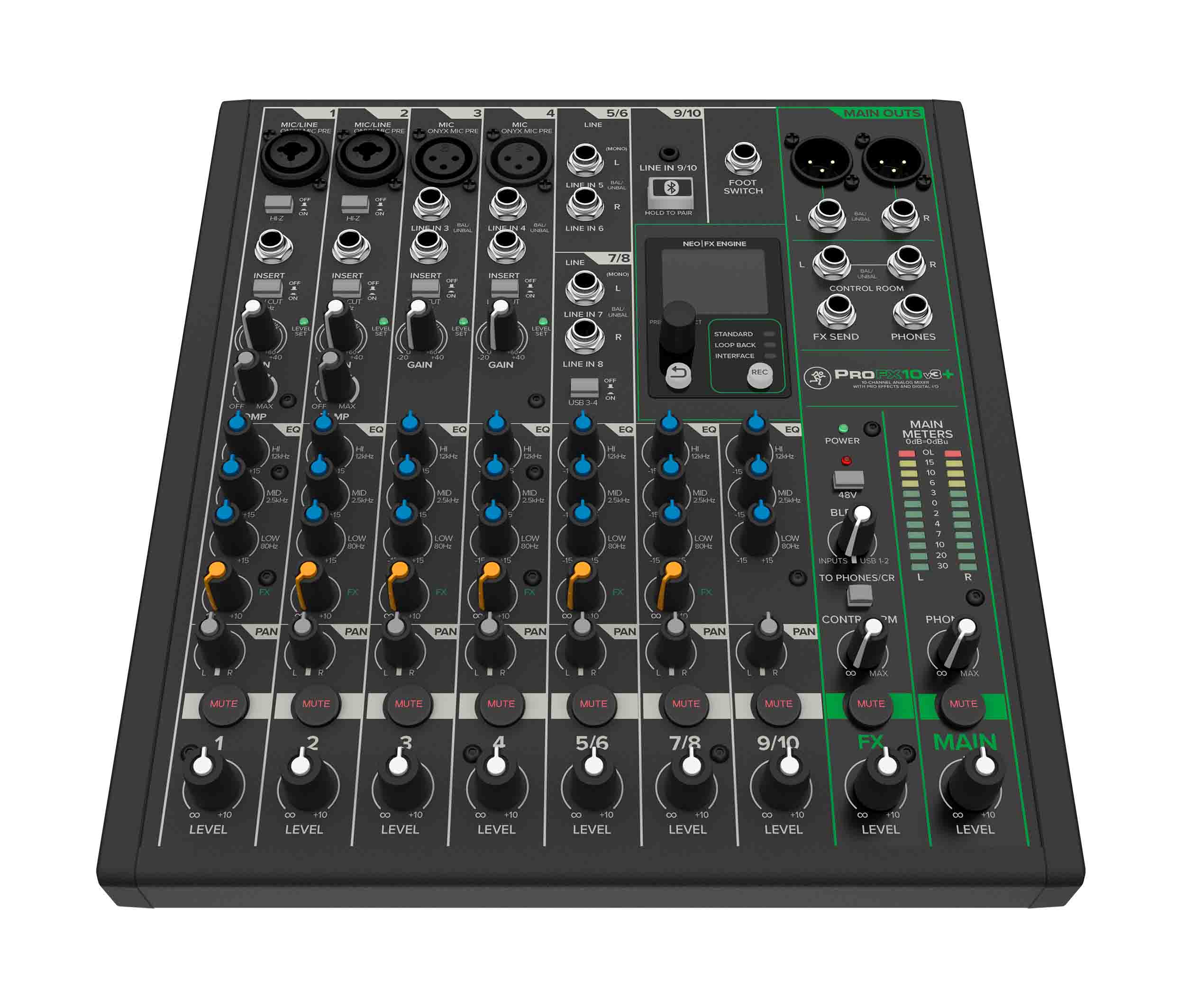 Mackie ProFX10v3+, 10-Channel Analog Mixer with Enhanced FX, USB Recording Modes and Bluetooth by Mackie