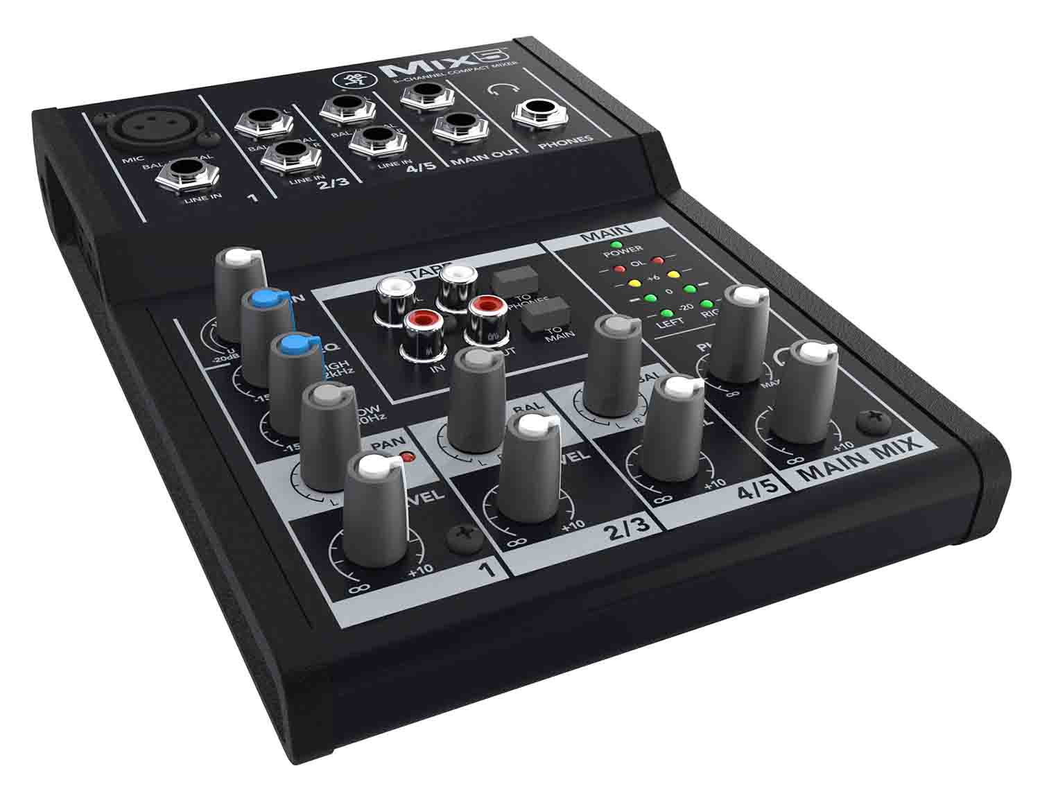 Mackie Mix5 5-Channel Compact Mixer With 2 Stereo 1/4" Line Inputs by Mackie