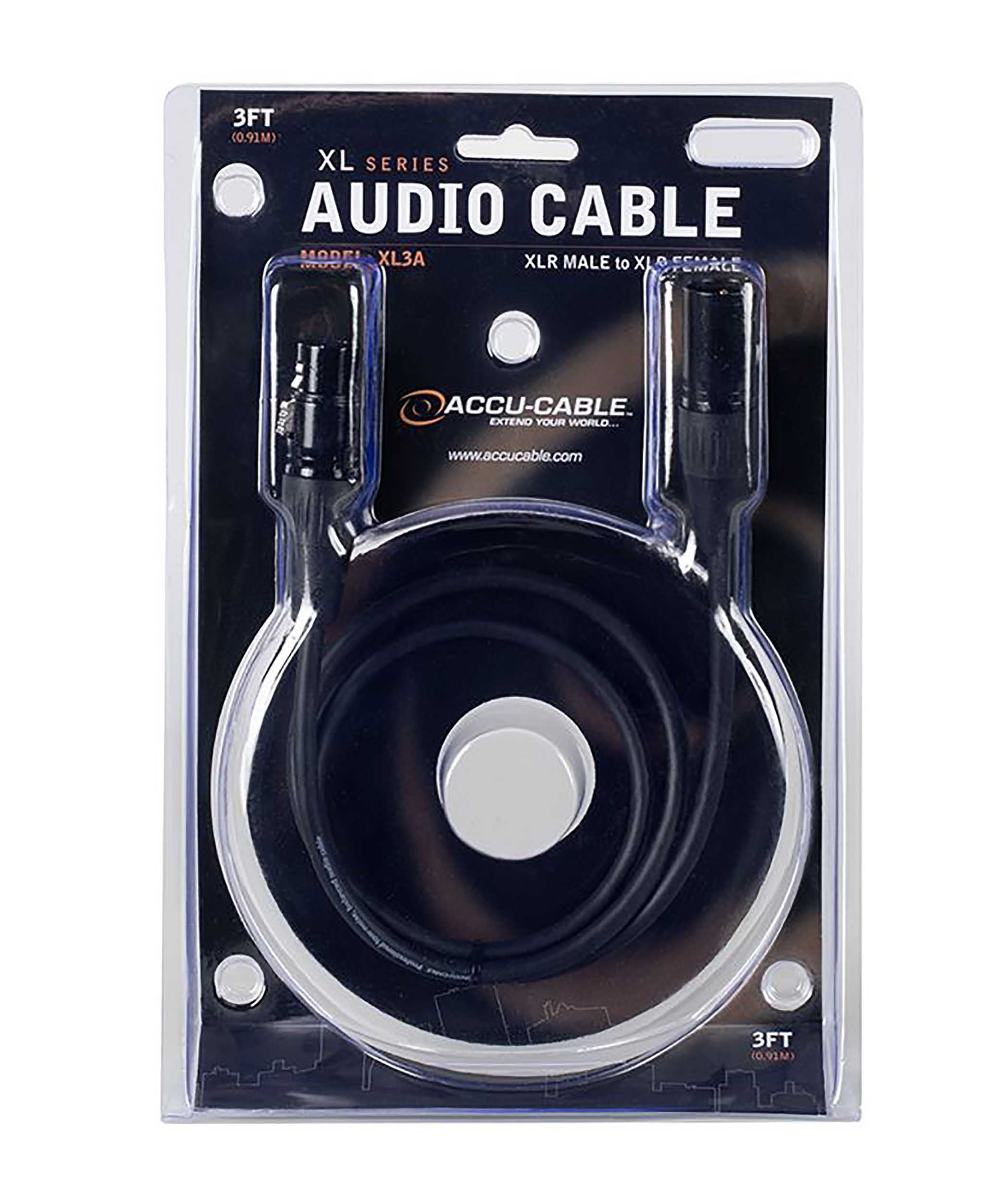 Accu-Cable XL-VAR, XLR Male to XLR Female Balanced Audio Cable by Accu Cable