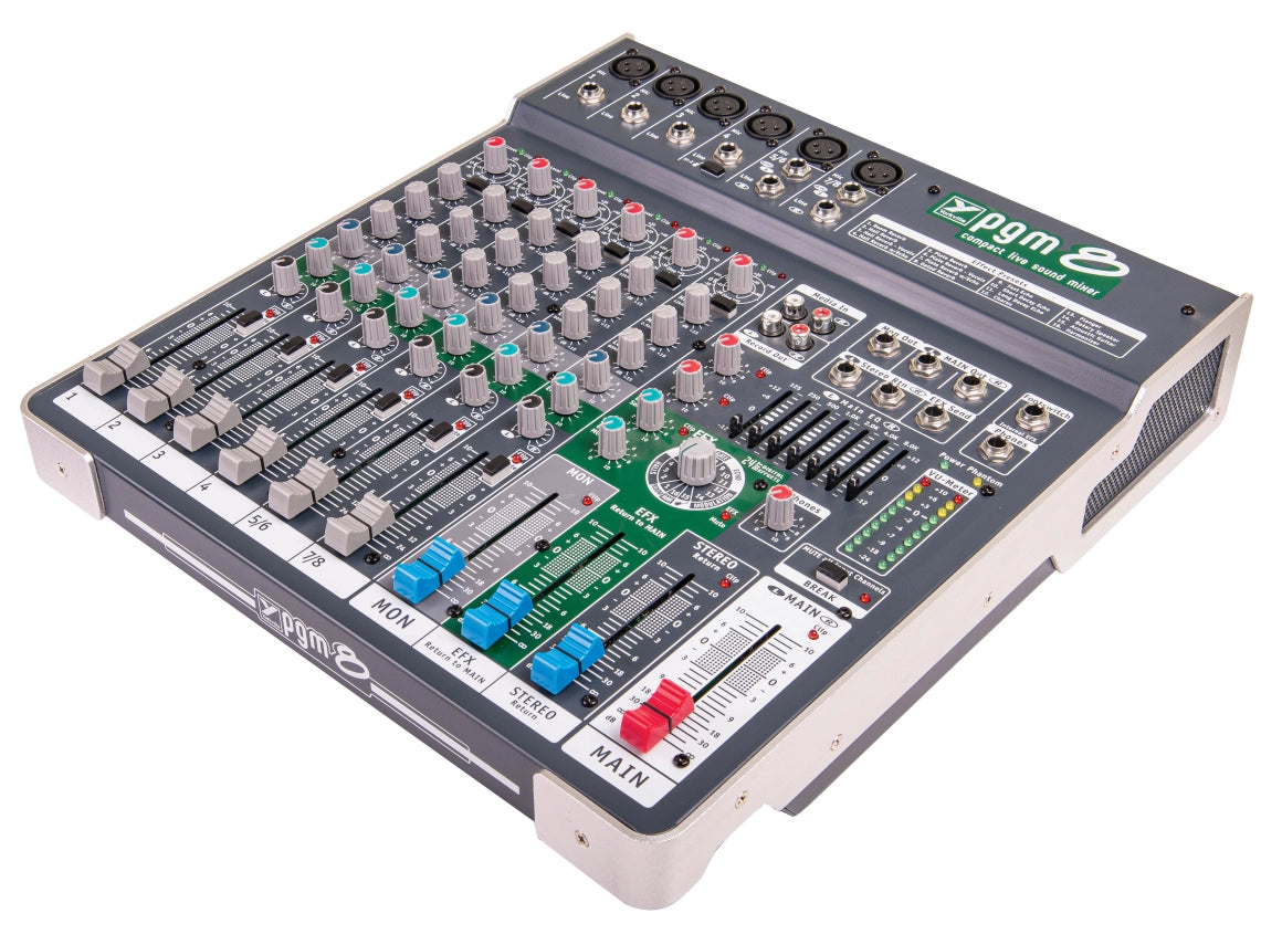 Yorkville PGM8, 8-Channel Mixer with Digital Effects and Graphic EQ