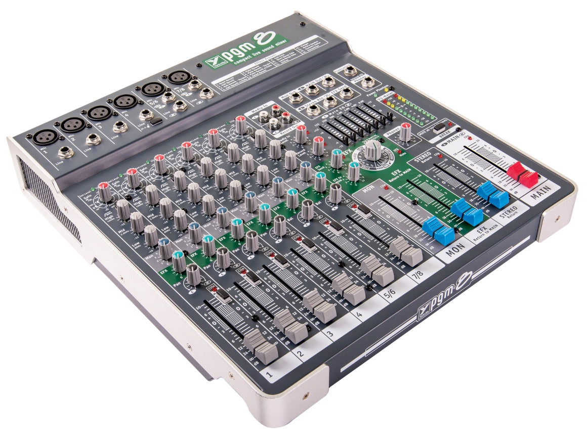 Yorkville PGM8, 8-Channel Mixer with Digital Effects and Graphic EQ