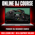 Pioneer XDJ Beginner Course, online DJ video course by Crossfader shown on a laptop, video lessons only, no DJ equipment included - Hollywood DJ