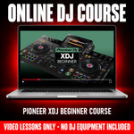 Pioneer XDJ Beginner Course, online DJ video course by Crossfader shown on a laptop, video lessons only, no DJ equipment included - Hollywood DJ
