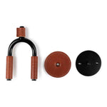 Levy's Leathers LVY-FGHNGR-BKTN Black Forged Guitar Hanger with Tan Leather - Hollywood DJ