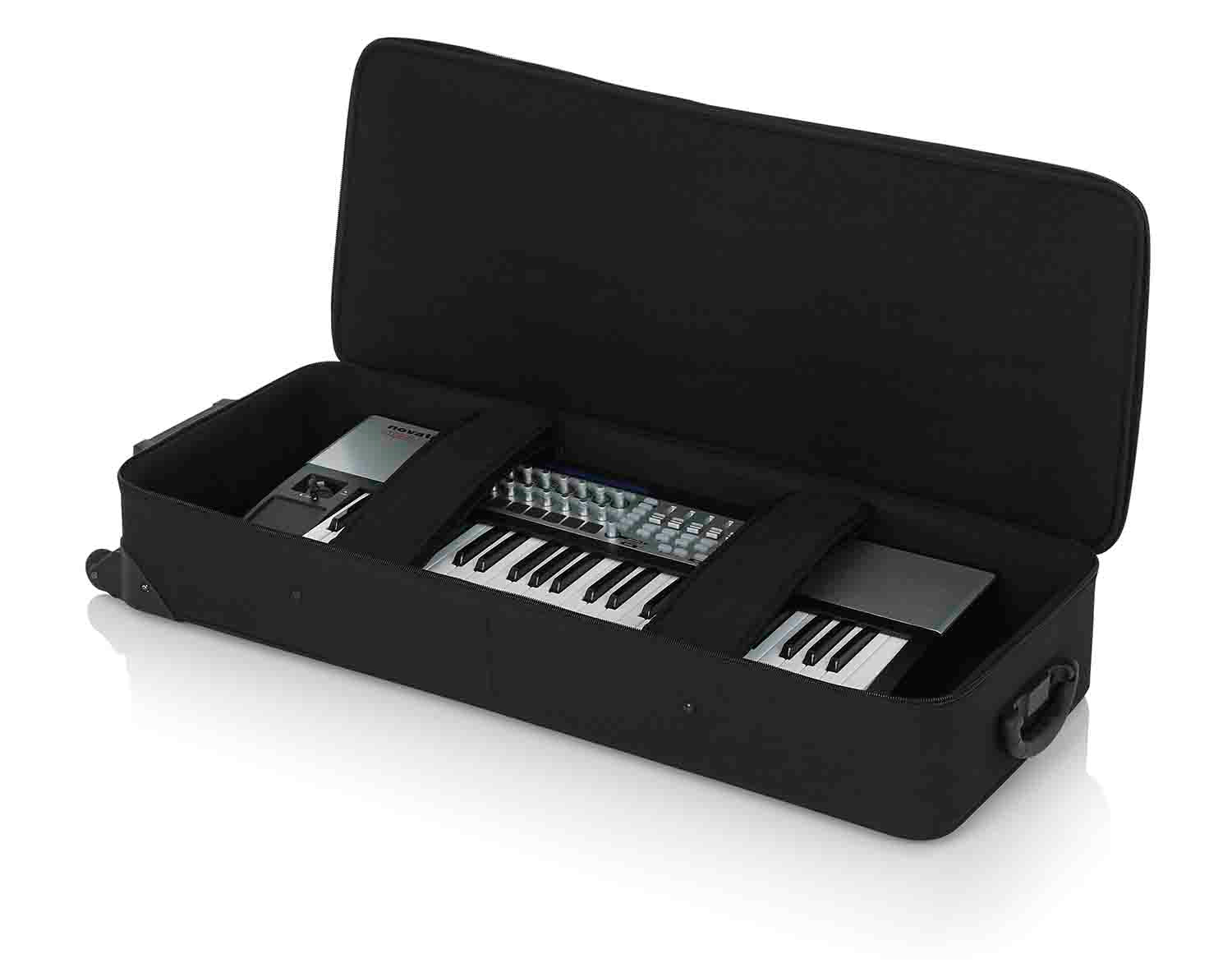 Gator Cases GK-49 Rigid EPS Foam Lightweight DJ Case for 49 Note Keyboards with Wheels - Hollywood DJ