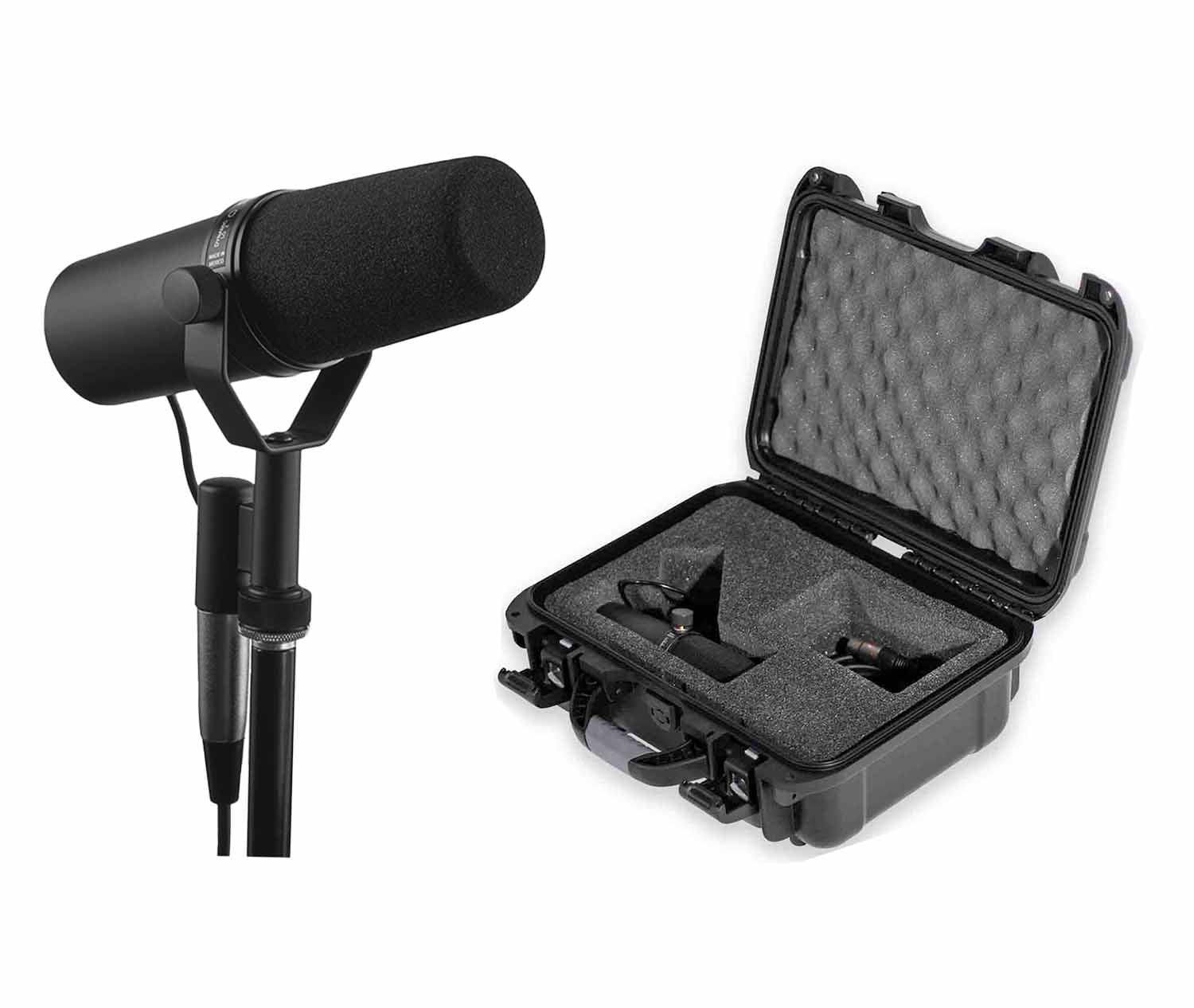 Gator GWP-MIC-SM7B Podcast Mic with Case - Shure SM7B Podcast Microphone Package with Case - Hollywood DJ