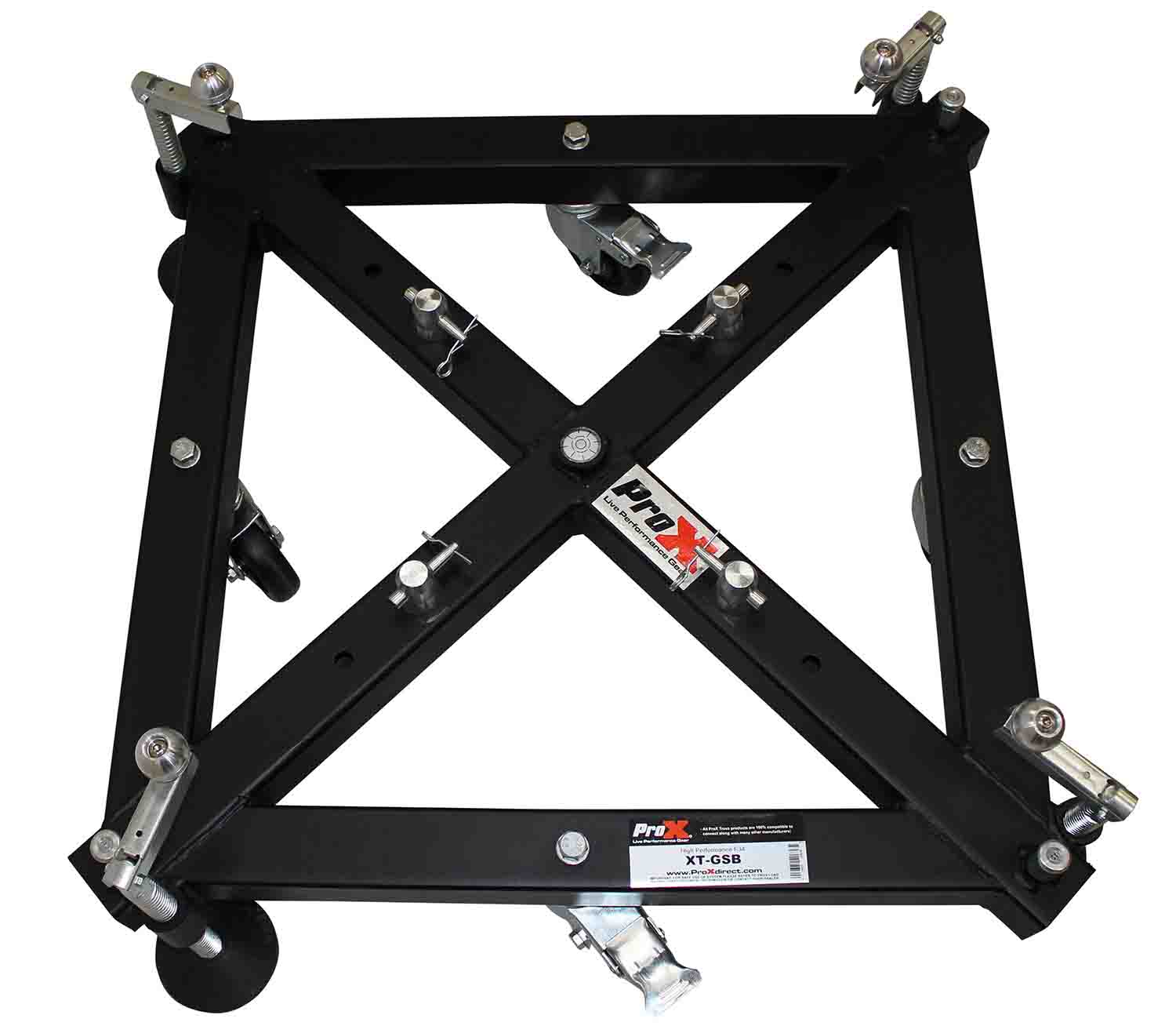 ProX XT-GSB MK2 Universal Truss Ground Support on Wheels with Leveling Jacks for F34 and F44 - Hollywood DJ