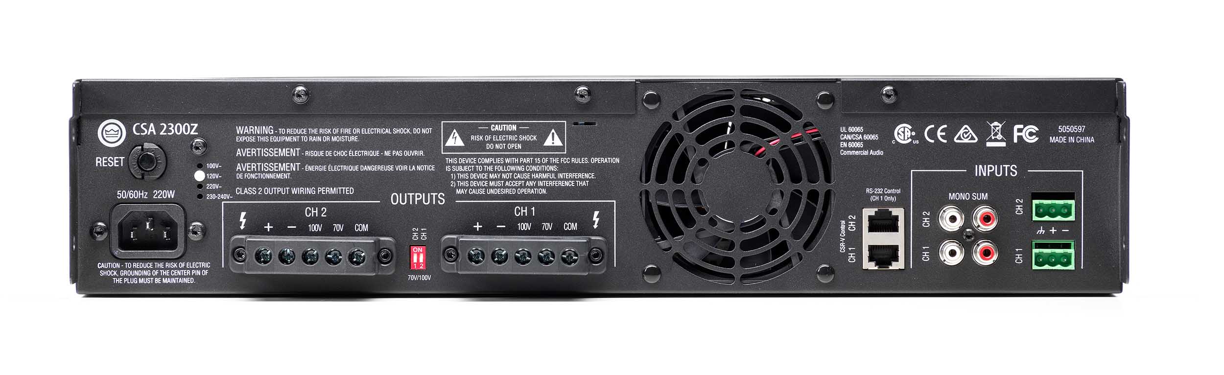 JBL NCSA2300Z-0-US, 2-Channel 300W Amplifier - Hollywood DJ