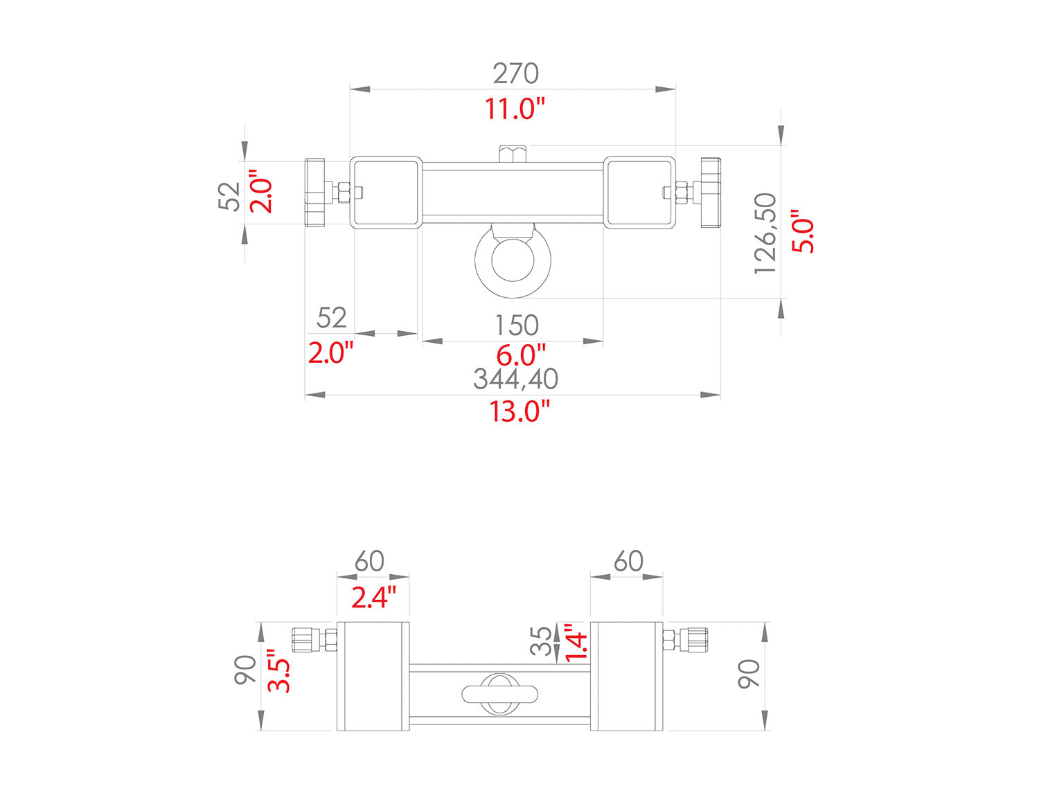 ProX XTF-ATF16PA FANTEK Line Array Adapter with Hanging Ring for Lifting Tower ProX Cases