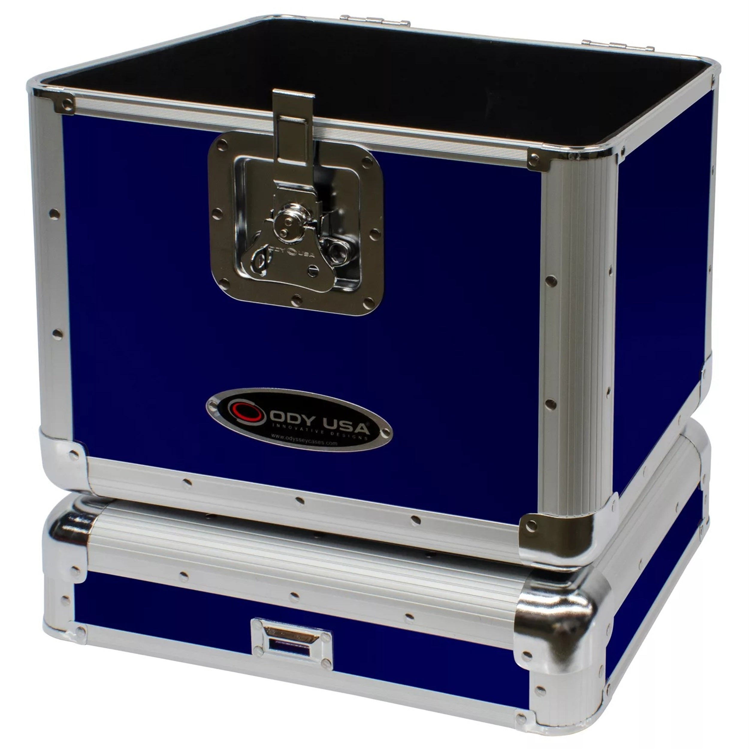 Odyssey KLP2BLU, KROM Series Blue Stackable Record / Utility Case for 70 12in Vinyl Records And LPs by Odyssey