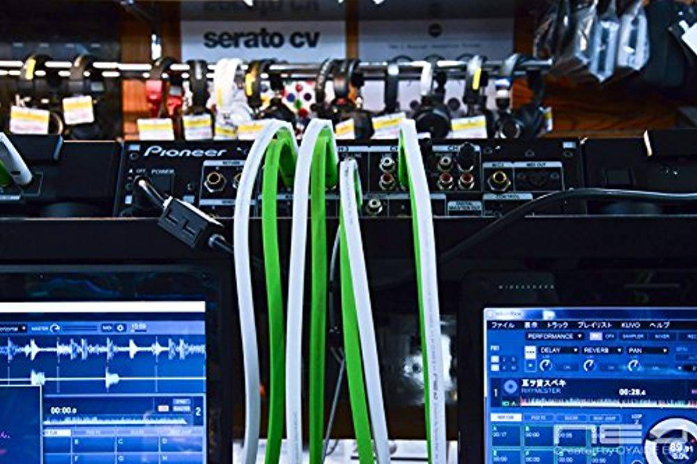 Oyaide DJ Cable 1/4 TRS to 1/4 TRS Neo d+ TRS Class B 1.0m - Green - Hollywood DJ