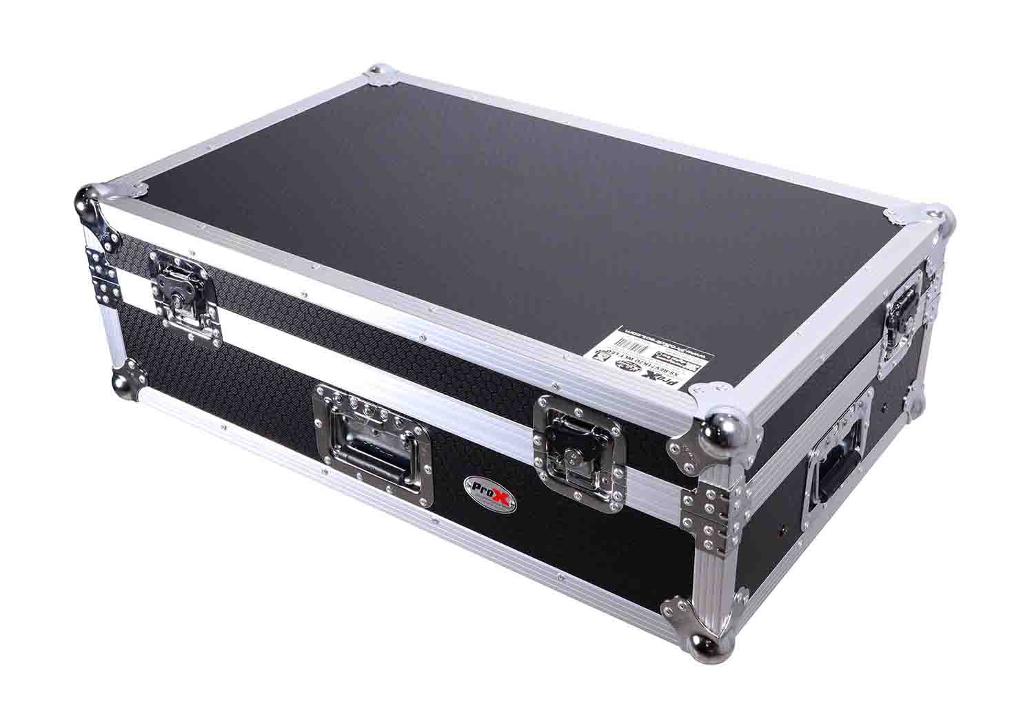 ProX XS-FLX102U WLT Flight Style Road Case for Pioneer DDJ-FLX10 DJ Controller with Laptop Shelf 2U Rack Space Wheels - Hollywood DJ