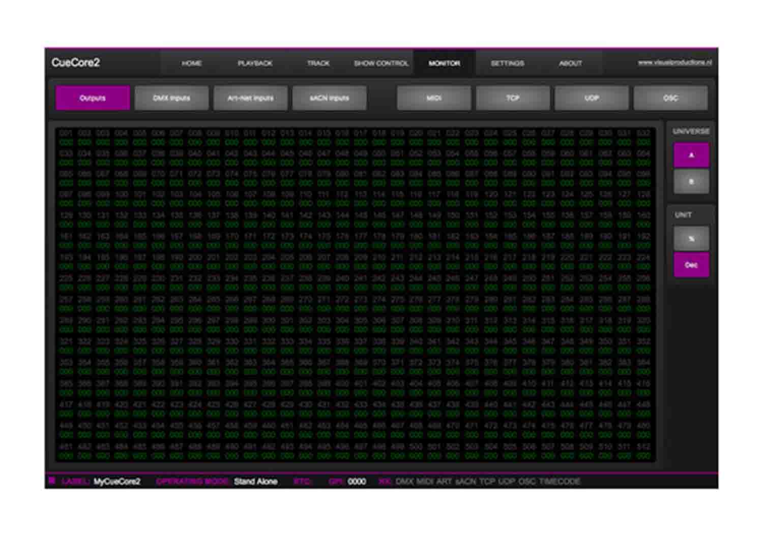Visual Productions CueCore2, 2 Universe Architectural Lighting Controller - Hollywood DJ