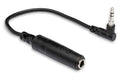 Hosa MHE-100.5 Headphone Adaptor, 1/4 in TRS to Right-angle 3.5 mm - 6 In - Hollywood DJ