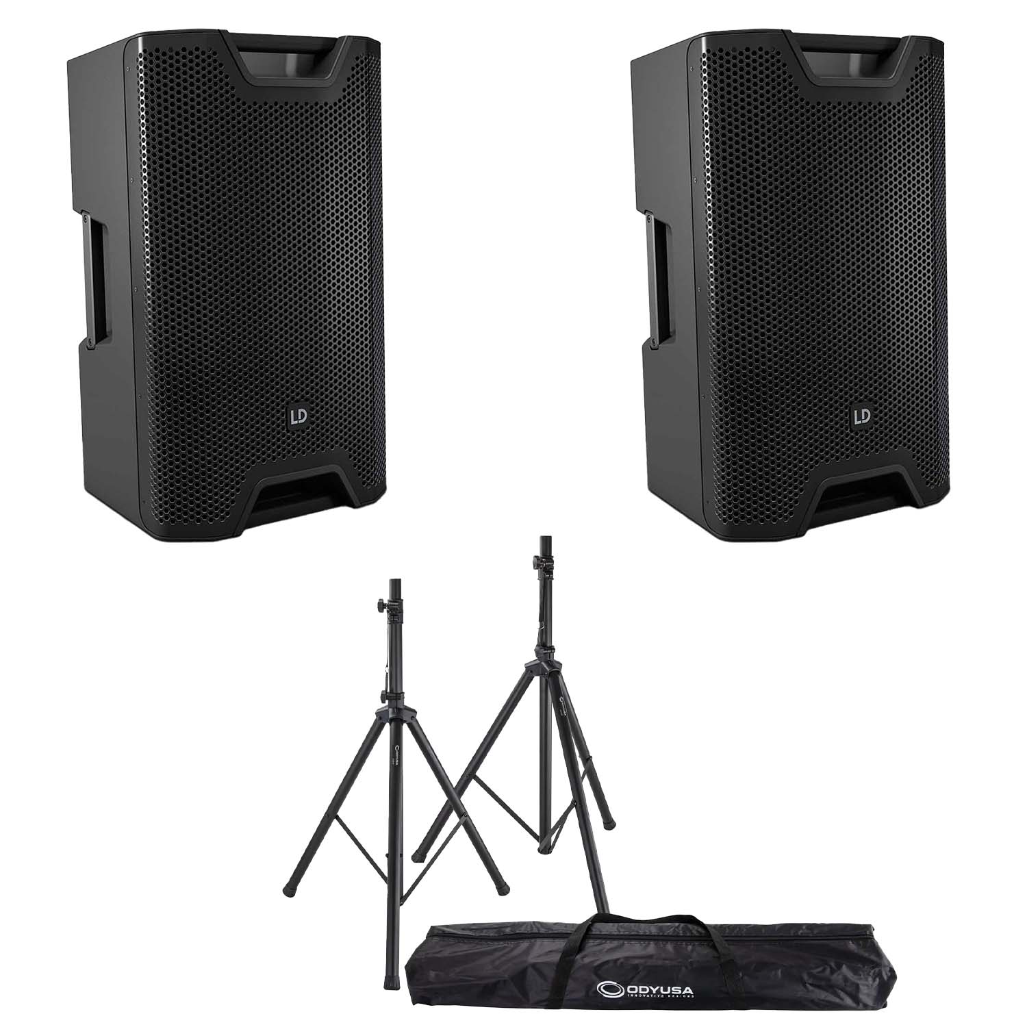 LD Systems ICOA12ABT 12" PA Speaker Package with Stands and Bag - Hollywood DJ