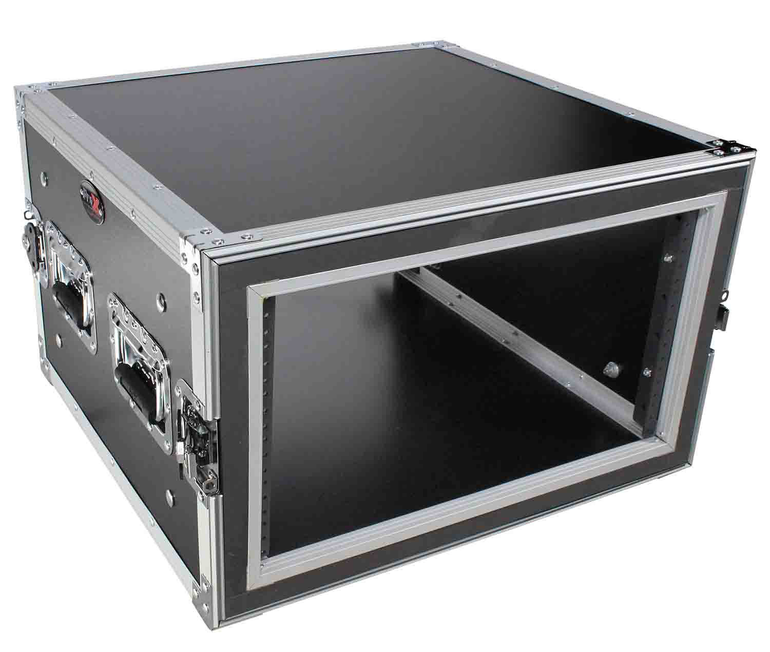 ProX T-6RSP 6 Space 6U Shockproof Amp Rack ATA Flight Case with Recessed Handles - 20 Inch Depth - Hollywood DJ