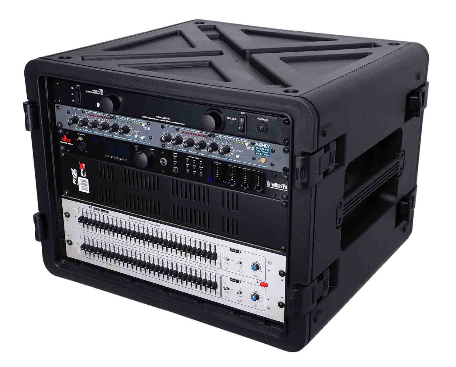 ProX XM-8U Watertight 6U Molded AMP Case - 18 Inch Front to Rear Rail Dept - Hollywood DJ