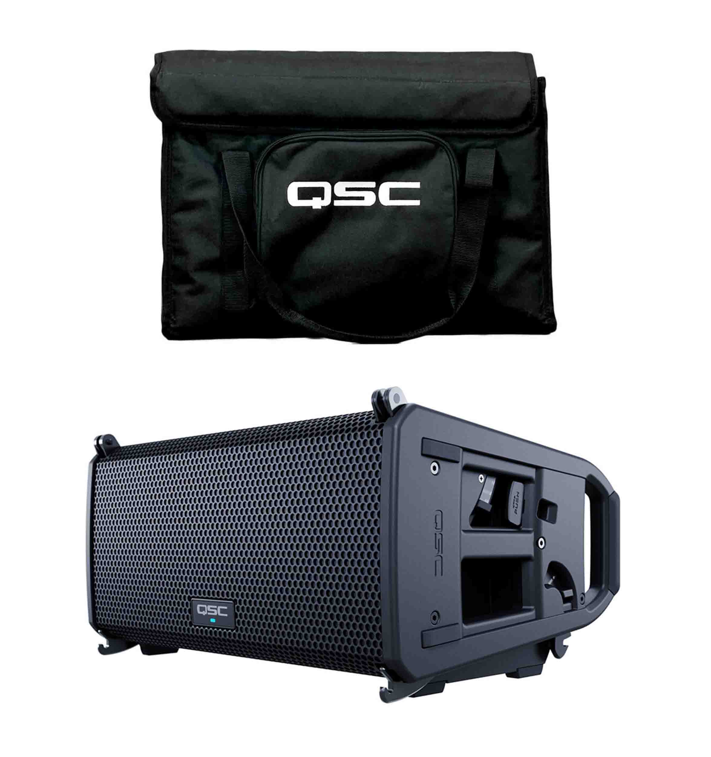 QSC LA108, 8" Powered Line Array Loudspeaker Package with Transport Tote QSC