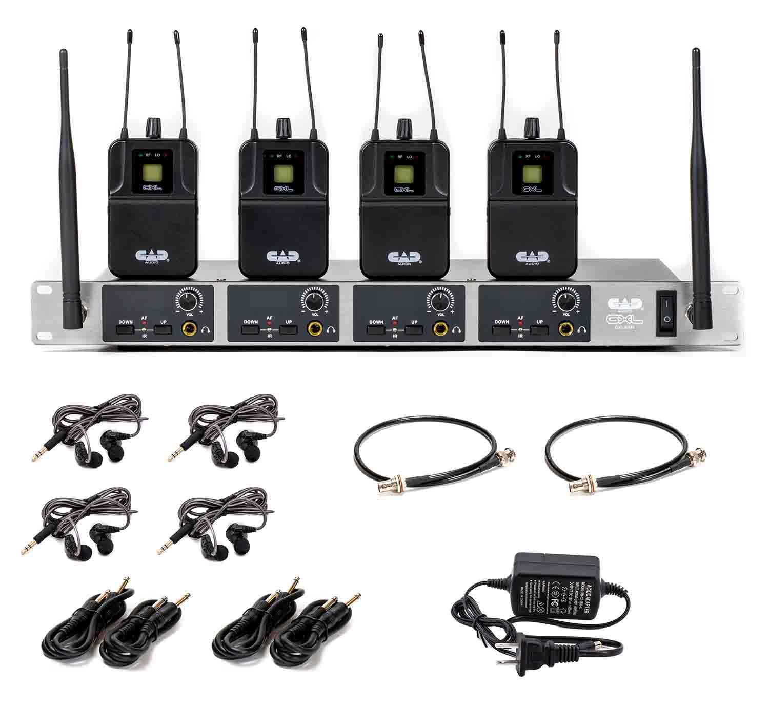 CAD Audio GXLIEM4 Quad Mix Wireless In Ear Monitor System with 4 Discrete Channels - Hollywood DJ