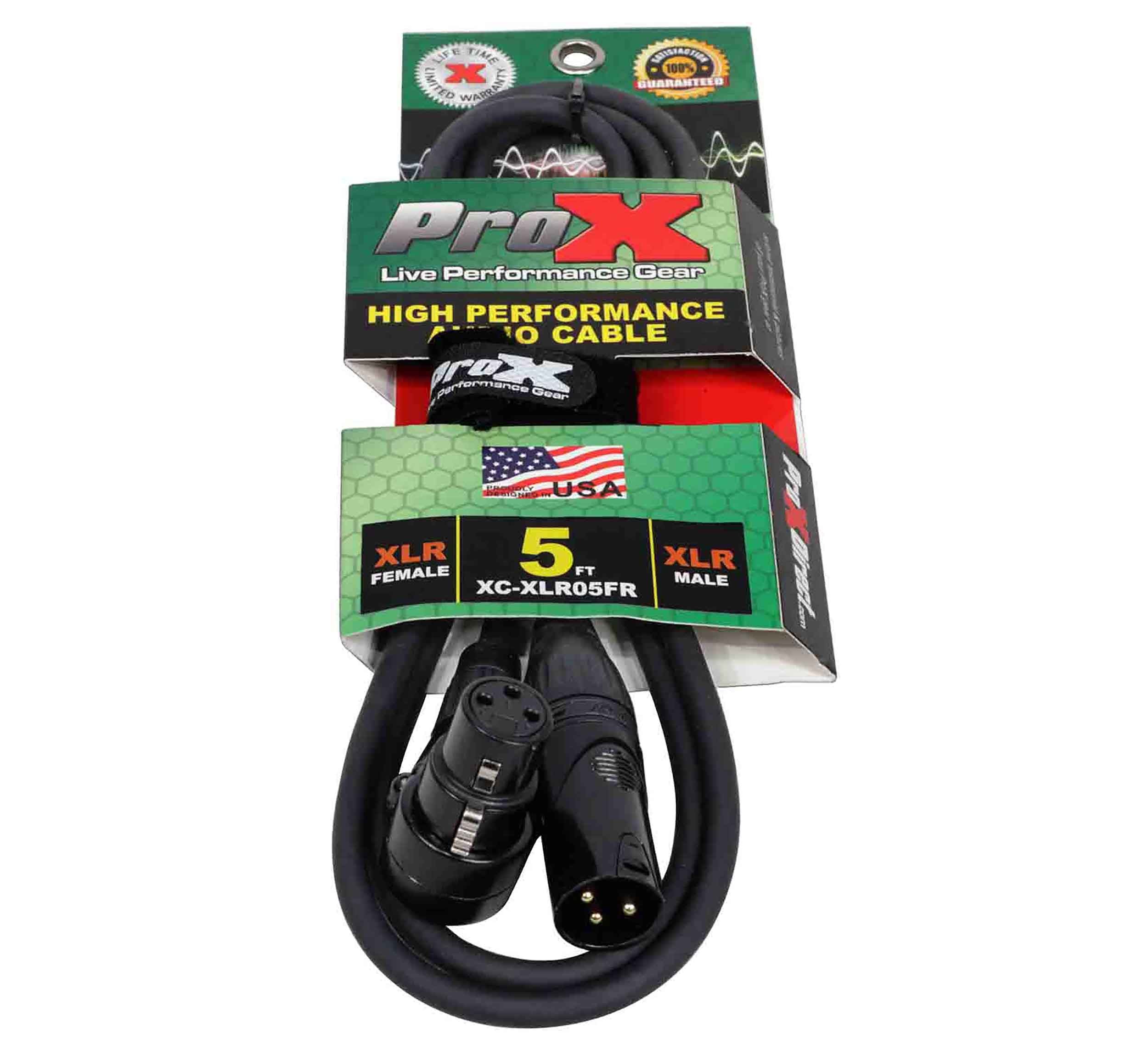 ProX XC-XLR05FR Balanced Right-Angle XLR-F to XLR-M High Performance Audio Cable Female - 5 Feet by ProX Cases