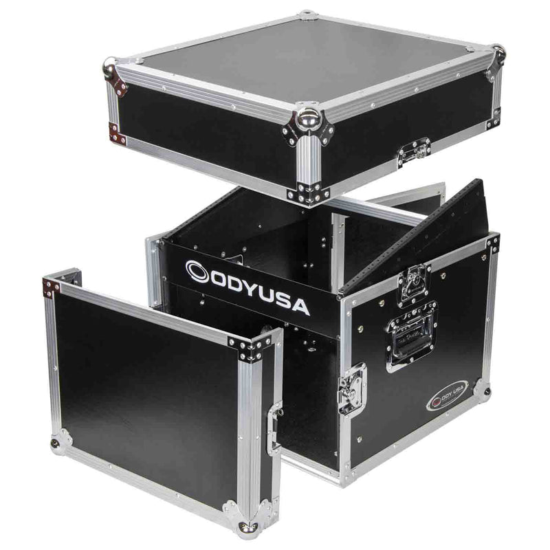 Odyssey FZ1006, 10U Top Slanted 6U Vertical Pro Combo Rack Case - Hollywood DJ