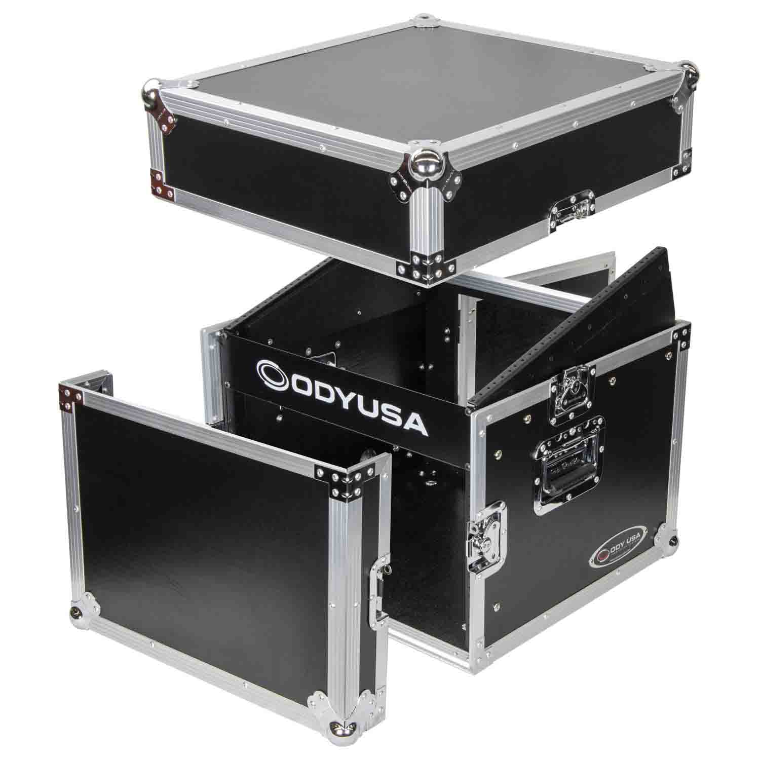 Odyssey FZ1006, 10U Top Slanted 6U Vertical Pro Combo Rack Case - Hollywood DJ
