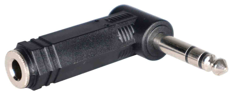 ProX XC-TRSF90M 1/4" TRS Female to 1/4" TRS Male Right Angle Adapter - Hollywood DJ