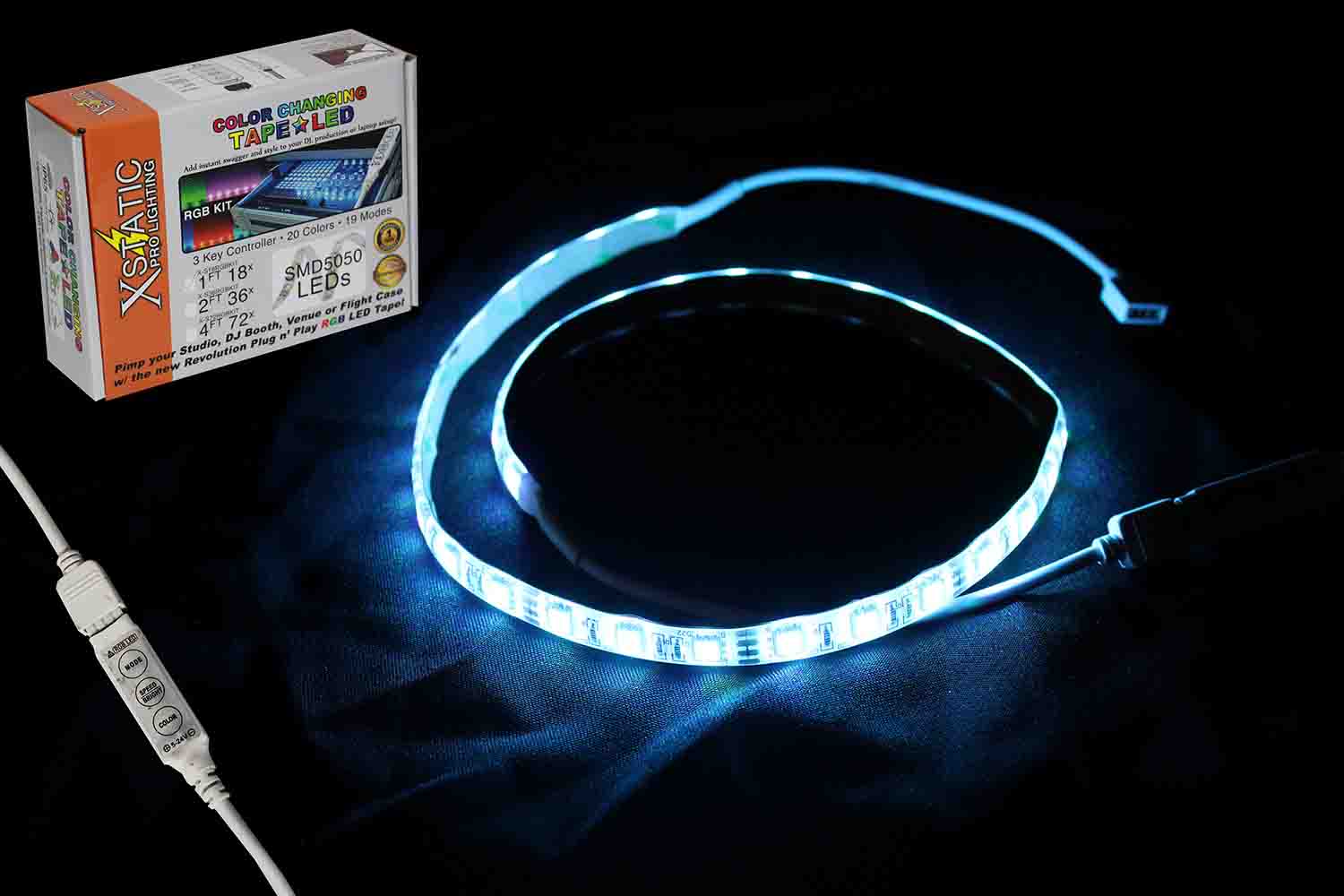 ProX X-S36RGBKIT 24" RGB LED Strip Kit with Remote Control and Power Supply - Hollywood DJ