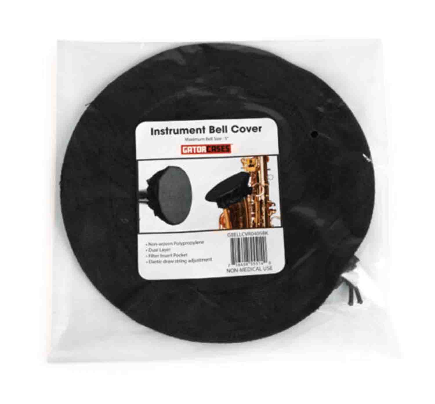 Gator Cases GBELLCVR0405BK 4-5 Inches Bell Cover with Merv 13 Filter - Black - Hollywood DJ