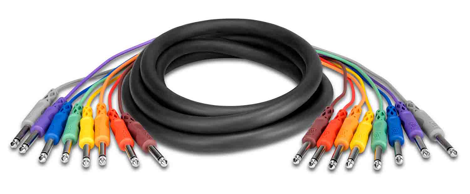 Hosa CPP-805 1/4 in TS to Same Unbalanced Snake - 16.4 feet - Hollywood DJ