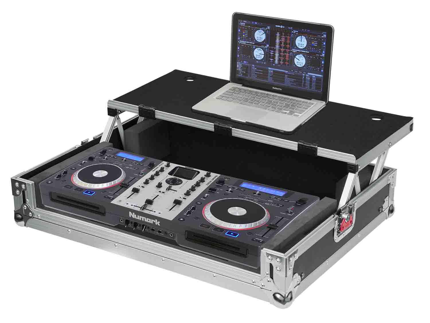 Gator Cases G-TOURDSPUNICNTLB Road Case for Medium Sized DJ Controllers with Sliding Laptop Platform - Hollywood DJ