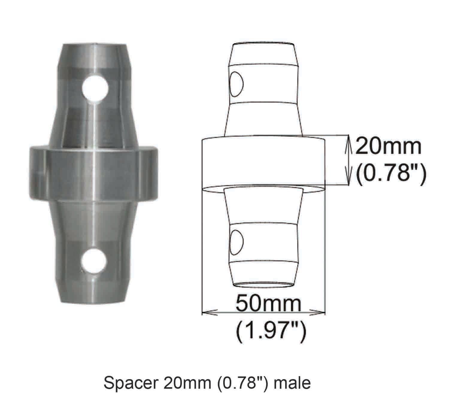 ProX XT-SPMM20 Spacer 20mm Male Coupler - Hollywood DJ