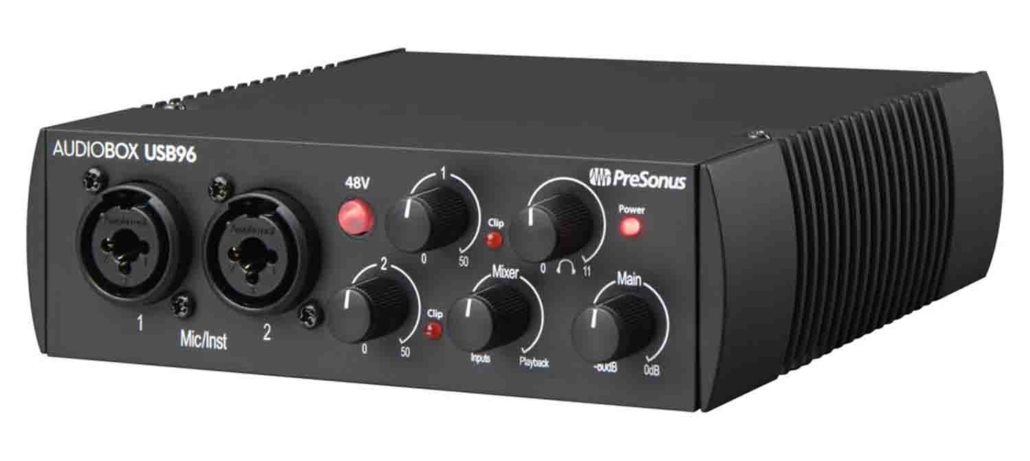 PreSonus AudioBox USB 96 Desktop 2x2 USB Audio/MIDI Interface - 25th Anniversary Black - Hollywood DJ