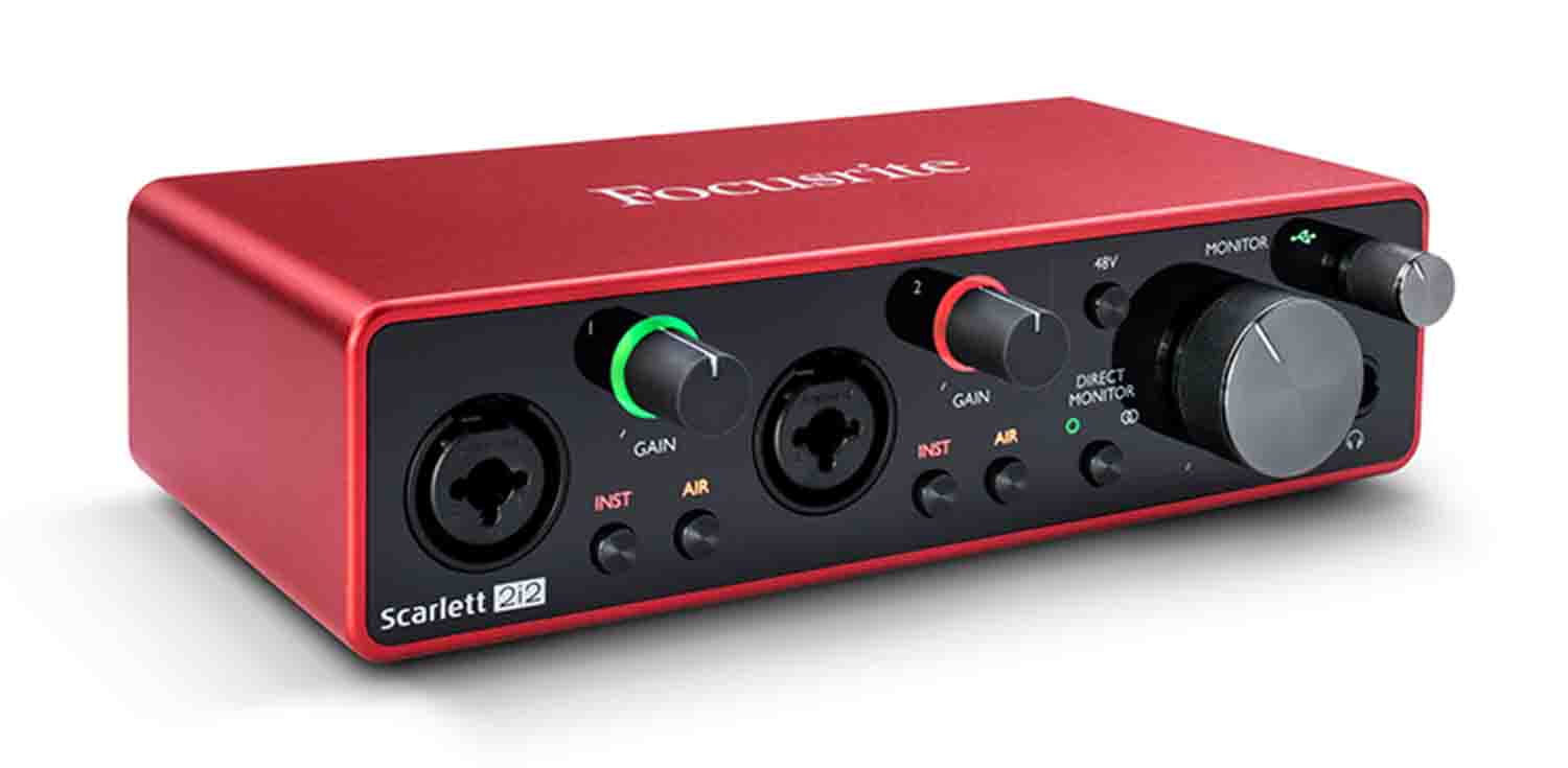 Focusrite Scarlett 2i2 Studio 3rd Gen 2x2 USB Audio Interface with Microphone and Headphones - Hollywood DJ