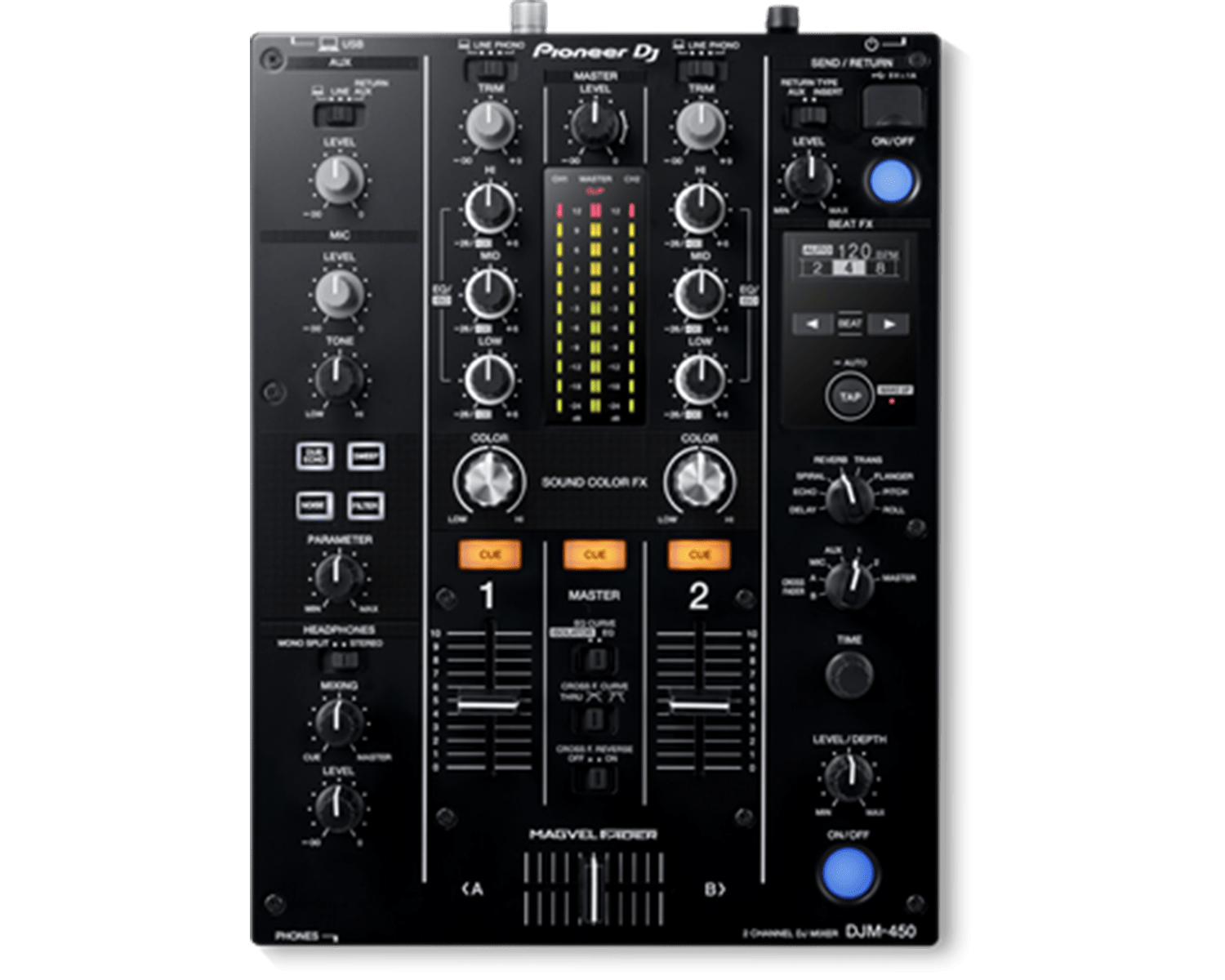 Pioneer DJ DJM-450 2-Channel DJ Mixer with Beat FX - Hollywood DJ