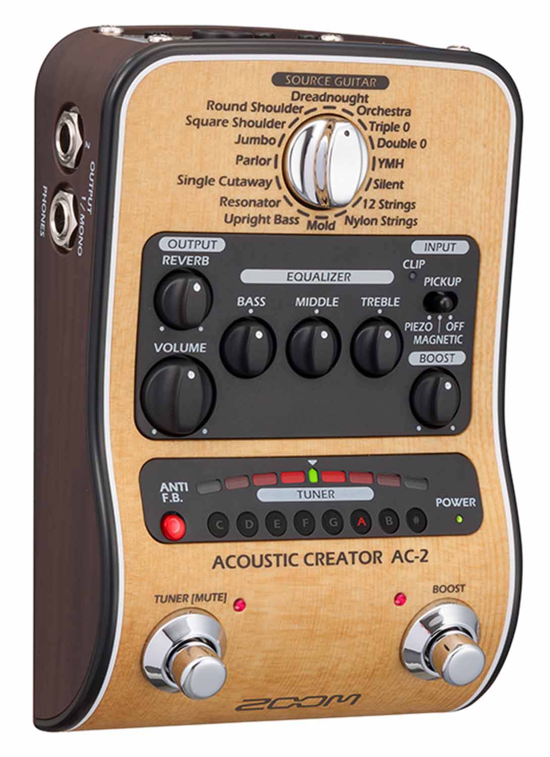 Zoom AC-2 Acoustic Creator Direct Box With 16 Source Guitars - Hollywood DJ