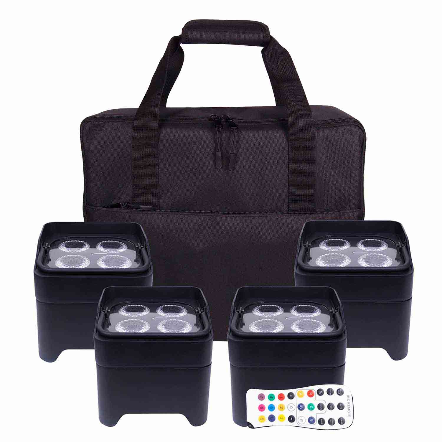 B-Stock: Colorkey CKW-6020 MobilePar Mini Hex 4 Bundle with Carrying Case - 4-Pack - Hollywood DJ