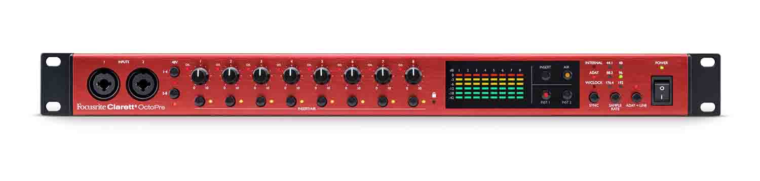Focusrite CLARETT-PLUS-OCTOPRE 8-Channel Preamp with 24-Bit / 192 kHz Conversion and ADAT - Hollywood DJ