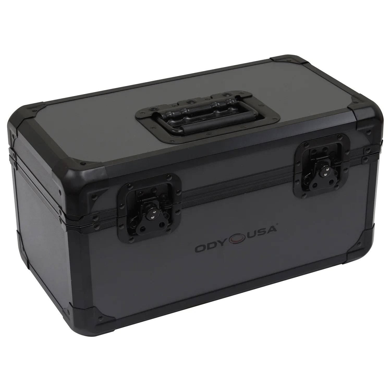 Odyssey K45120BLG Utility Case for 120 7″ Vinyl Records - Black KROM on Gray - Hollywood DJ