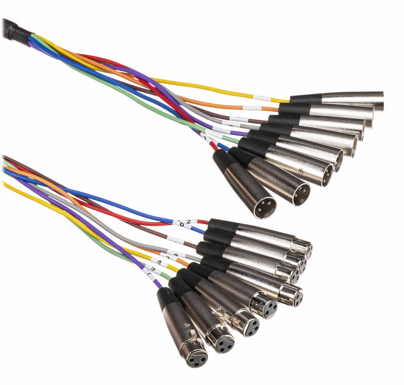 Hosa XLR-80, 8-Channel Male 3-Pin XLR to Female 3-Pin XLR Snake Cable Hosa