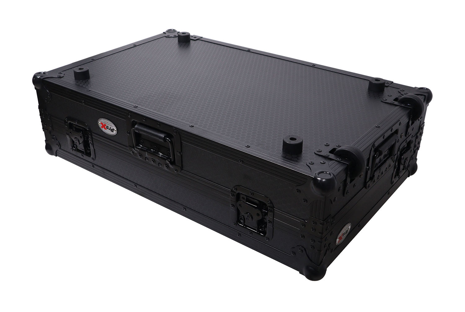 ProX XS-DDJFLX10WLTBLLED ATA Flight Style Road Case For Pioneer DDJ-FLX10 DJ Controller with Laptop Shelf 1U Rack Space Wheels and LED - Black - Hollywood DJ
