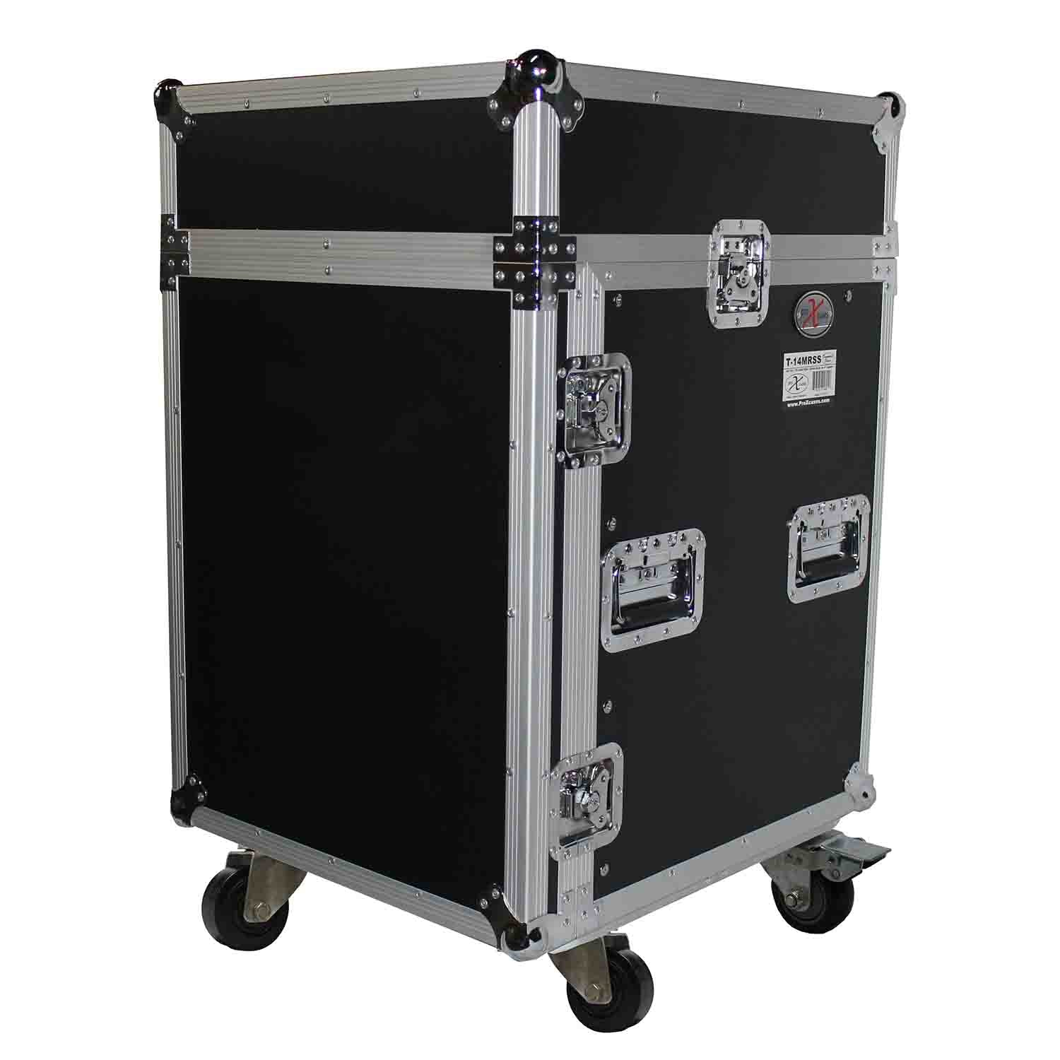 ProX T-14MRSSMK2, 14U Rack x 10U Top Mixer DJ Combo Flight Case - Hollywood DJ