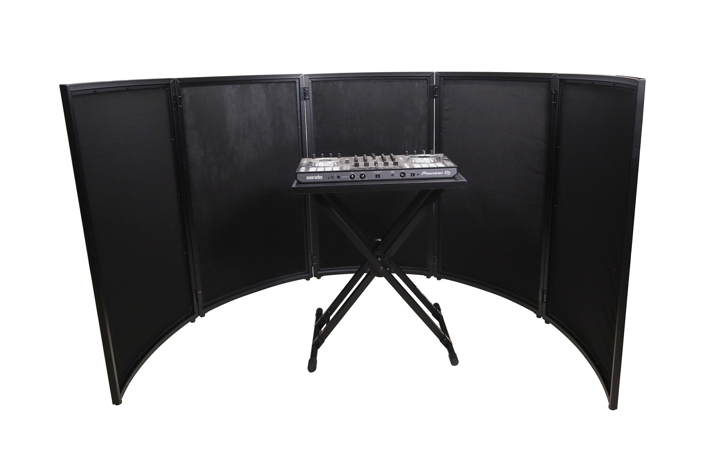 ProX XF-LUNA BLK, DJ Facade 5 Panel Curved with Black White Scrim Kit Black Hardware by ProX Cases