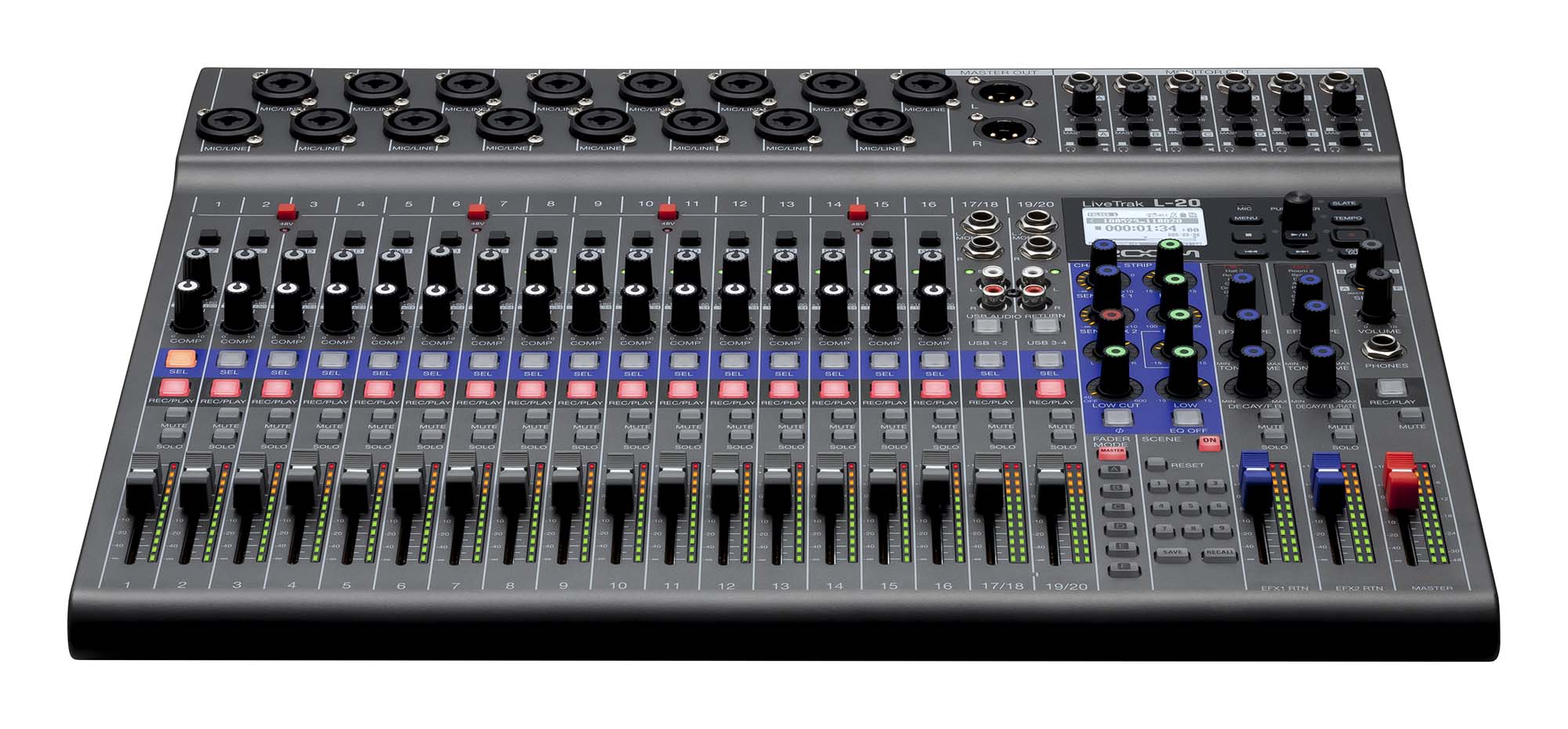 Open Box: Zoom LiveTrak L-20 Digital Console With 16 Mono Mic/Line Inputs And Two Stereo Inputs - Hollywood DJ