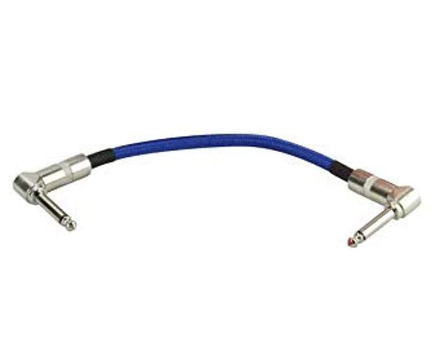 STRUKTURE S6P48B, 6" Patch Woven Cable R Angle (48 Piece, Blue) - Hollywood DJ