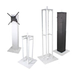 ProX XT-FLEXTOTEM TV Adjustable Totem Stand with TV Mount, Foldable Base Plate and Speaker Stud - 3ft to 6ft Height - Hollywood DJ