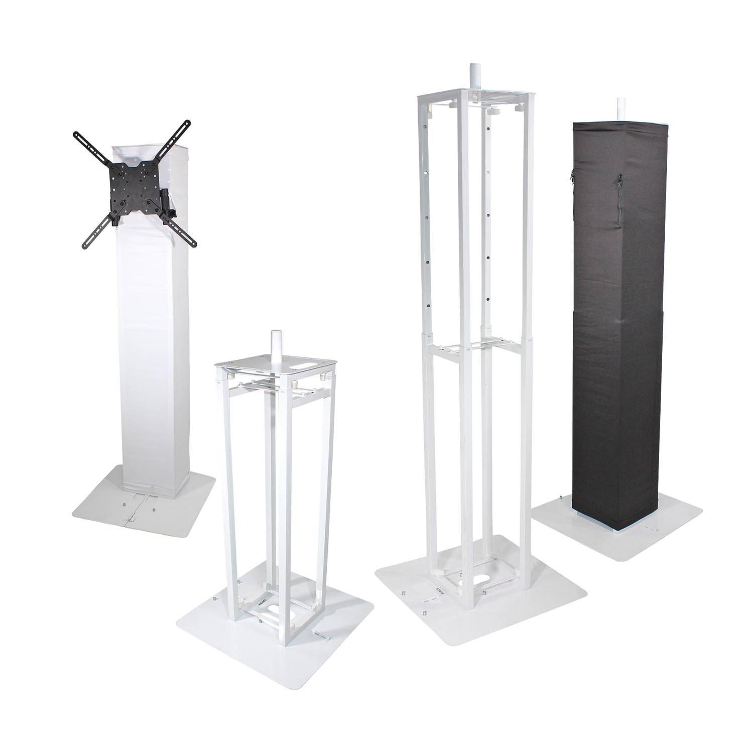ProX XT-FLEXTOTEM TV Adjustable Totem Stand with TV Mount, Foldable Base Plate and Speaker Stud - 3ft to 6ft Height - Hollywood DJ