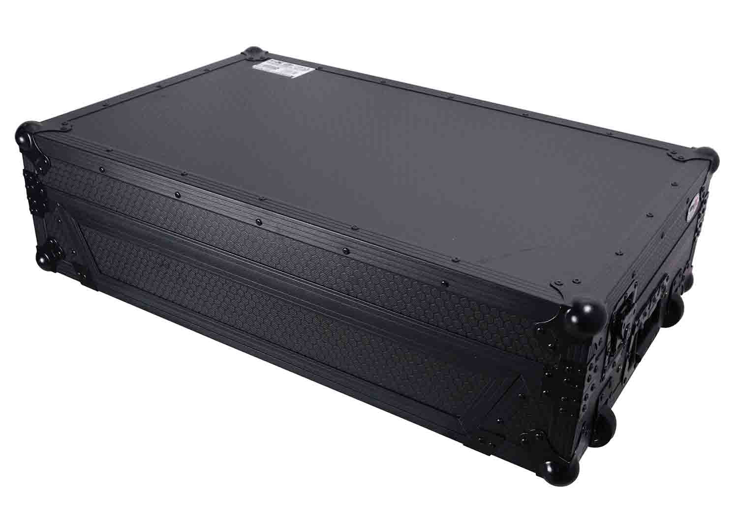 ProX XS-RANEFOUR WLTBL LED ATA Flight Style Road Case for RANE Four DJ Controller with 1U Rack Space and Wheels - Black Finish - Hollywood DJ