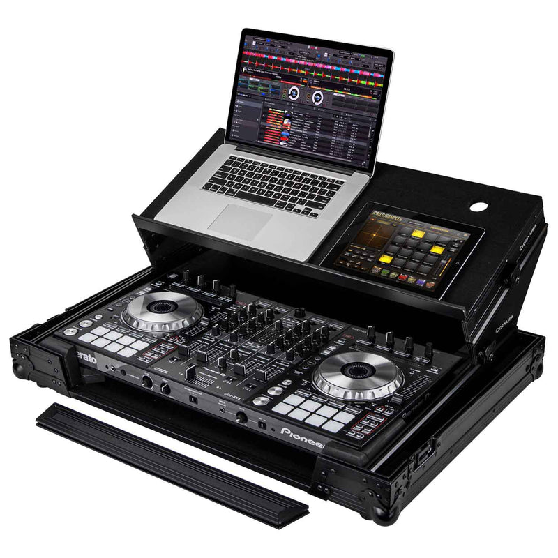 Odyssey FZGSADJ808BL Flight Case for Roland DJ-808 DJ Controller with Angle Glide Platform - Black Odyssey