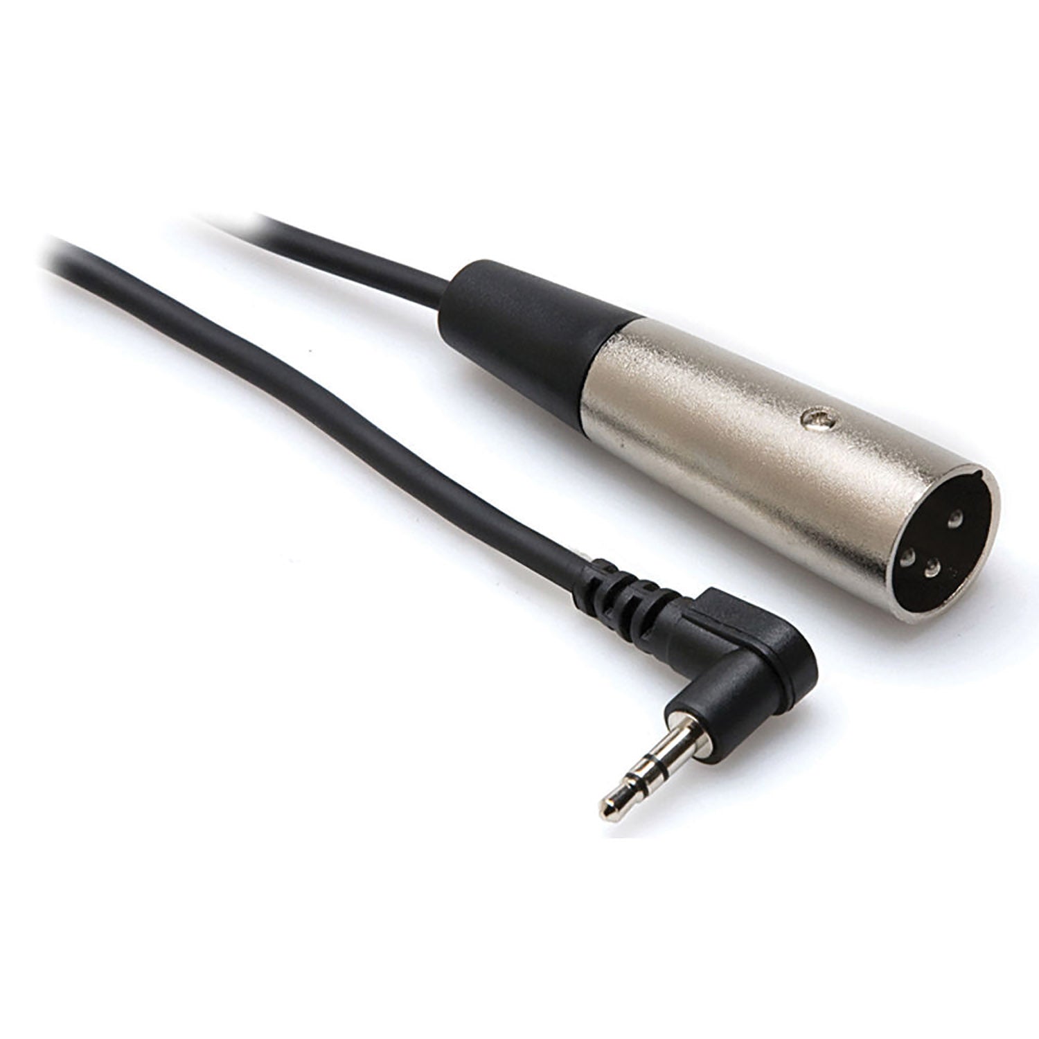 Hosa XVM-101M Angled Stereo 3.5mm to 3-Pin XLR Male Microphone Cable - 1 ft - Hollywood DJ